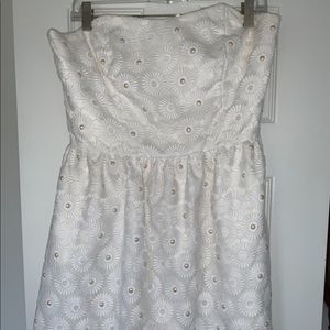 Strapless lily pulitzer white pearl dress